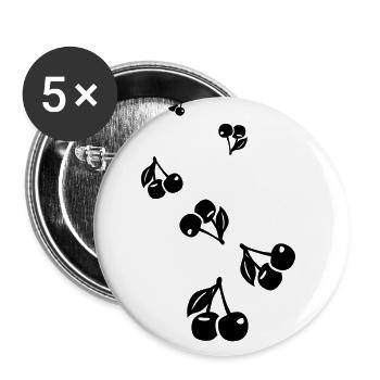 Symbole des cerises - Lot de 5 grands badges (56 mm) - blanc - Devant