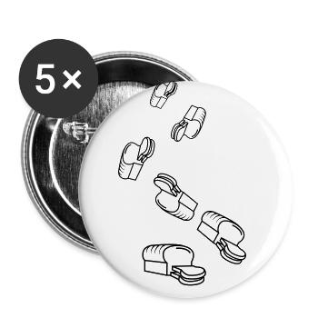 Bread icon symbol - Buttons large 2.2''/56 mm (5-pack) - white - Front