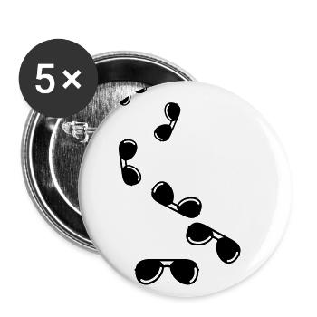 sunglasses icon symbol - Buttons large 2.2''/56 mm (5-pack) - white - Front