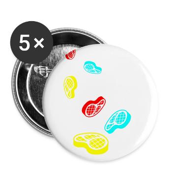 Symbole du steak de viande - Lot de 5 grands badges (56 mm) - blanc - Devant