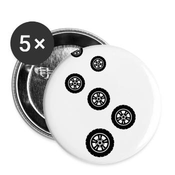 Réglage des pneus - Lot de 5 grands badges (56 mm) - blanc - Devant