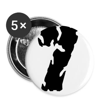 7 Maillot numéro - Lot de 5 grands badges (56 mm) - blanc - Devant