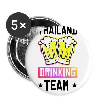 Thaïlande Équipe de buveurs - Lot de 5 grands badges (56 mm) - blanc - Devant