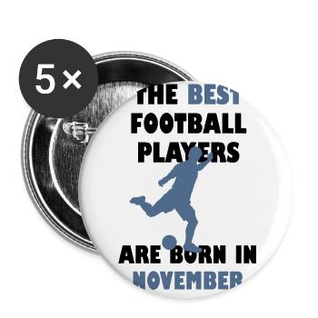 Fußballspieler Fußball Trainer Geschenk November - Buttons groß 56 mm (5er Pack) - Weiß - Vorne