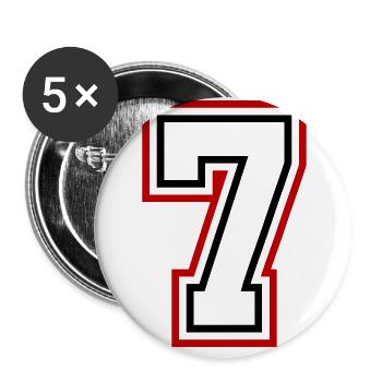 7 Zahl nummer - Buttons groß 56 mm (5er Pack) - Weiß - Vorne