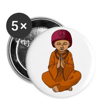 Peace Buddha - Buttons large 2.2''/56 mm (5-pack) - white - Front