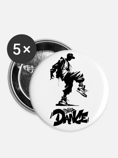 Straßentänzerin - Buttons groß 56 mm (5er Pack) - Weiß