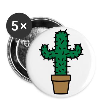 Cactus Kaktus Geschenkidee gift idea - Buttons groß 56 mm (5er Pack) - Weiß - Vorne