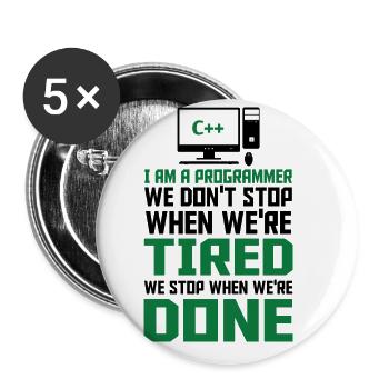 I'm A Programmer I Write Code Computer Scientist A - Buttons groß 56 mm (5er Pack) - Weiß - Vorne
