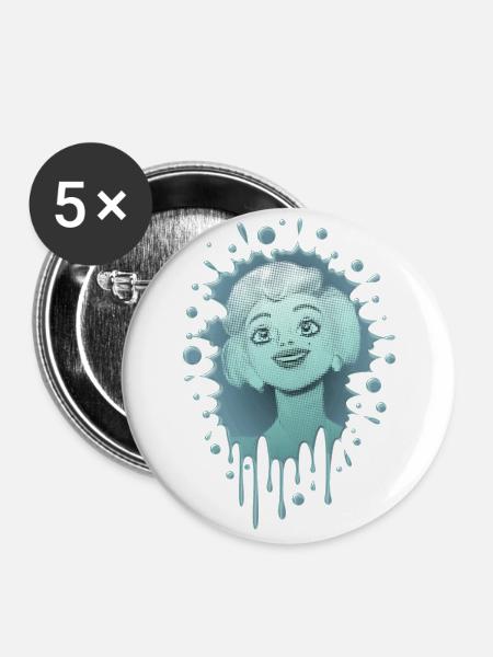 Marilyn 7 - Buttons groß 56 mm (5er Pack) - Weiß