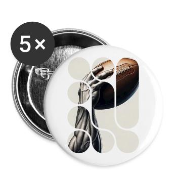 Die Stärke des Rugbys - Buttons groß 56 mm (5er Pack) - Weiß - Vorne