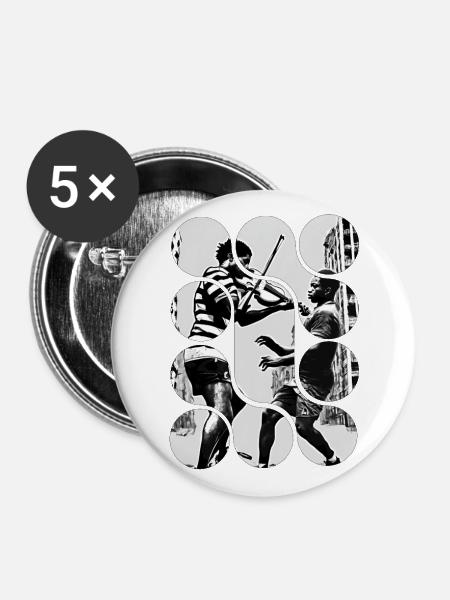 Dynamische urbane Symphonie - Buttons groß 56 mm (5er Pack) - Weiß