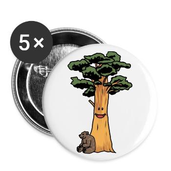 Prehistoric Nature Conservation Sustainability Brown Bear Bear - Buttons large 2.2''/56 mm (5-pack) - white - Front