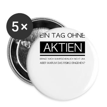 Kapitalismus Fans Börse Aktien Geld Design - Buttons groß 56 mm (5er Pack) - Weiß - Vorne