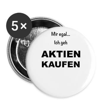 Kapitalismus Fans Börse Aktien Geld Design - Buttons groß 56 mm (5er Pack) - Weiß - Vorne