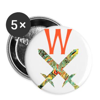 gekreuzte schwerter e 200 w - Buttons groß 56 mm (5er Pack) - Weiß - Vorne
