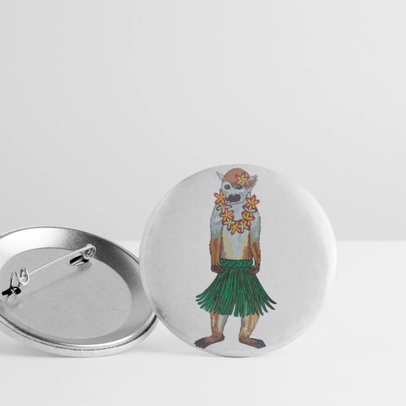 Squirrel Monkey Monkey Hawaii Hula Monkey Hula Hoola Buttons large 2.2''/56 mm (5-pack)