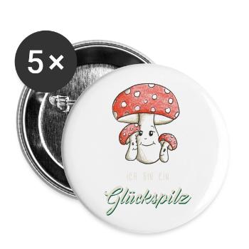 J’ai de la chance - Lot de 5 grands badges (56 mm) - blanc - Devant