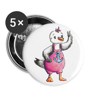 Mouette Paix - Lot de 5 grands badges (56 mm) - blanc - Devant