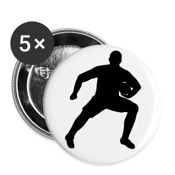 Joueur de rugby défendant le ballon - Lot de 5 grands badges (56 mm) - blanc - Devant