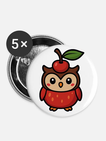 Cherryowl - Buttons groß 56 mm (5er Pack) - Weiß