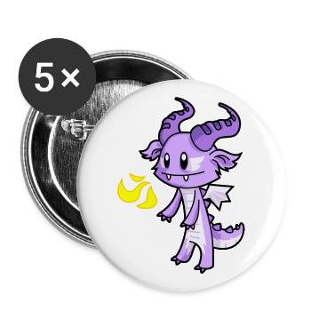 Four Breathing Dragon - Buttons large 2.2''/56 mm (5-pack) - white - Front