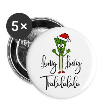 Nikolauch Drôle Drôle Tralalalala disant poireau - Lot de 5 grands badges (56 mm) - blanc - Devant
