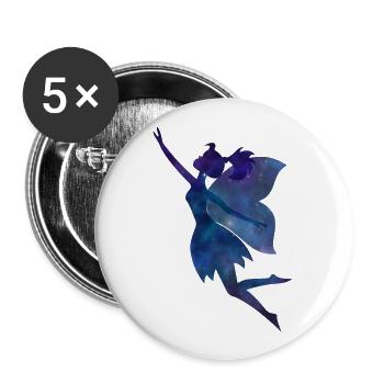 Silhouette de Fairy Galaxy - Lot de 5 grands badges (56 mm) - blanc - Devant