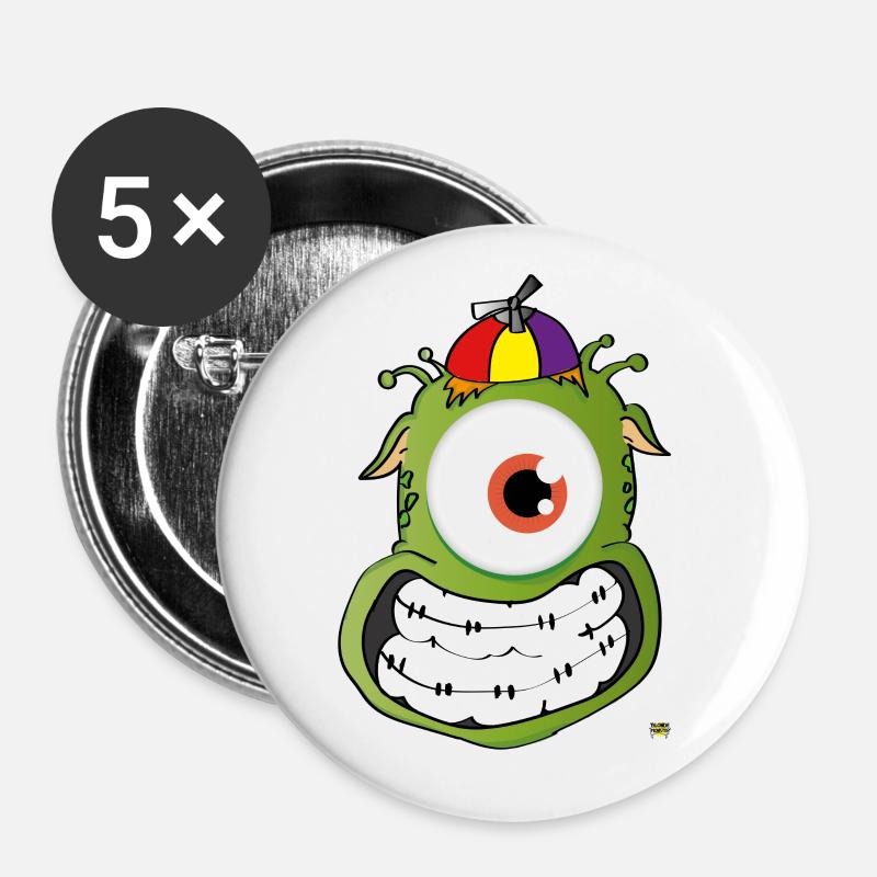 small Martian - Buttons large 2.2''/56 mm (5-pack) - white