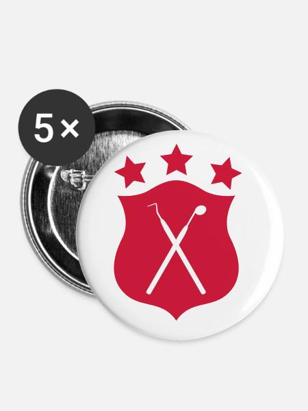 Zahnarzt. - Buttons groß 56 mm (5er Pack) - Weiß