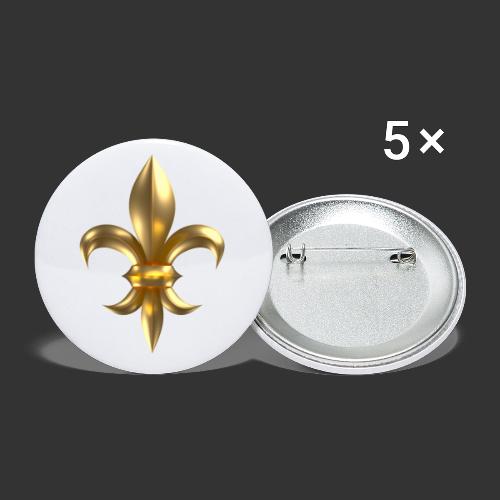 Fleur de Lys / Fleur de Lis 3D Gold Look - Przypinka duża 56 mm (pakiet 5 szt.)
