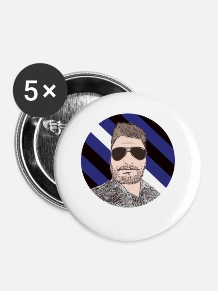 Leather Man - Buttons groß 56 mm (5er Pack) - Weiß
