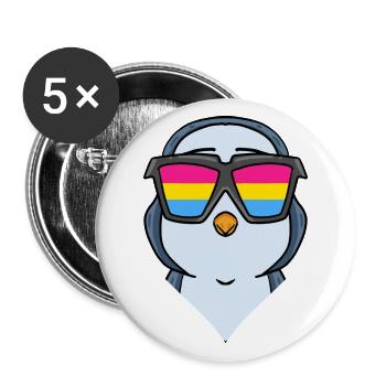 Pansexual Penguin Gift - Buttons large 2.2''/56 mm (5-pack) - white - Front