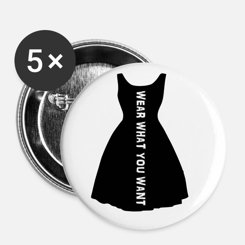 wear what you want - Buttons large 2.2''/56 mm (5-pack) - white