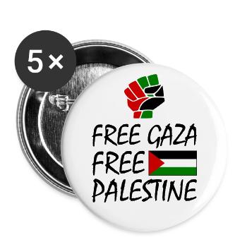 Free gaza Free palestine - Buttons large 2.2''/56 mm (5-pack) - white - Front