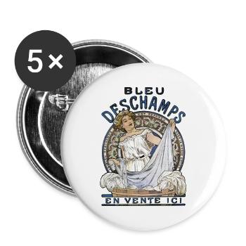 Alfons Mucha - bleu Deschamps en vente ici - Buttons large 2.2''/56 mm (5-pack) - white - Front