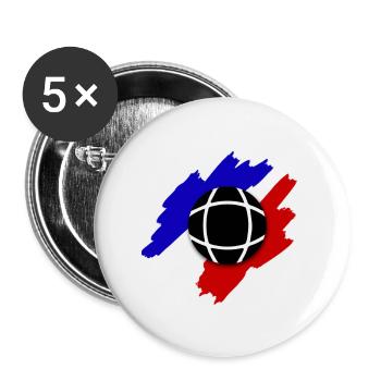 Tricolore Boule Kugel - Buttons groß 56 mm (5er Pack) - Weiß - Vorne