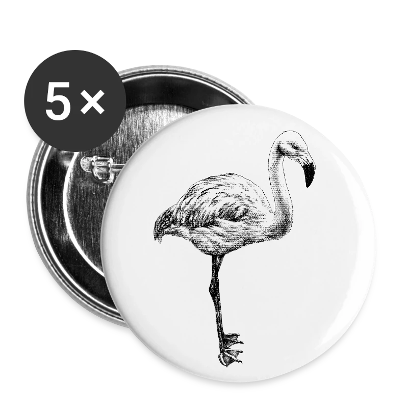 Flamingo - Buttons gro&szlig; 56 mm (5er Pack)