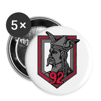 92e RI LES GAULOIS - Lot de 5 grands badges (56 mm) - blanc - Devant
