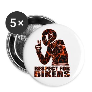 Biker - Buttons groß 56 mm (5er Pack) - Weiß - Vorne