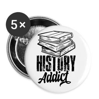 Addicted to History Nerd History Teacher - Buttons large 2.2''/56 mm (5-pack) - white - Front
