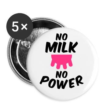 No milk no power (Euter) - Buttons groß 56 mm (5er Pack) - Weiß - Vorne