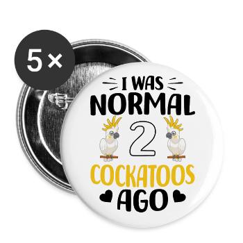 Cockatoo - Buttons large 2.2''/56 mm (5-pack) - white - Front