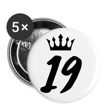 19 Number crown - Buttons large 2.2''/56 mm (5-pack) - white - Front