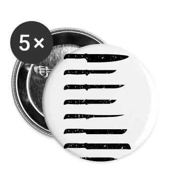 Vater und Messerasmmler Messerfan Papa Design - Buttons groß 56 mm (5er Pack) - Weiß - Vorne
