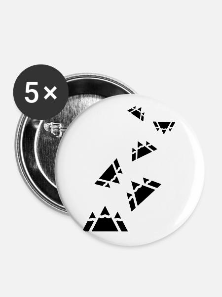 Berge - Buttons groß 56 mm (5er Pack) - Weiß