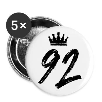 92 Couronne numérique - Lot de 5 grands badges (56 mm) - blanc - Devant