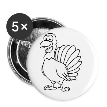 Truthan Comic Animal - Buttons large 2.2''/56 mm (5-pack) - white - Front