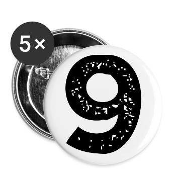 Maillot à 9 chiffres - Lot de 5 grands badges (56 mm) - blanc - Devant
