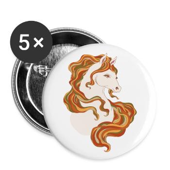 Autumn's Pegasus - Buttons large 2.2''/56 mm (5-pack) - white - Front